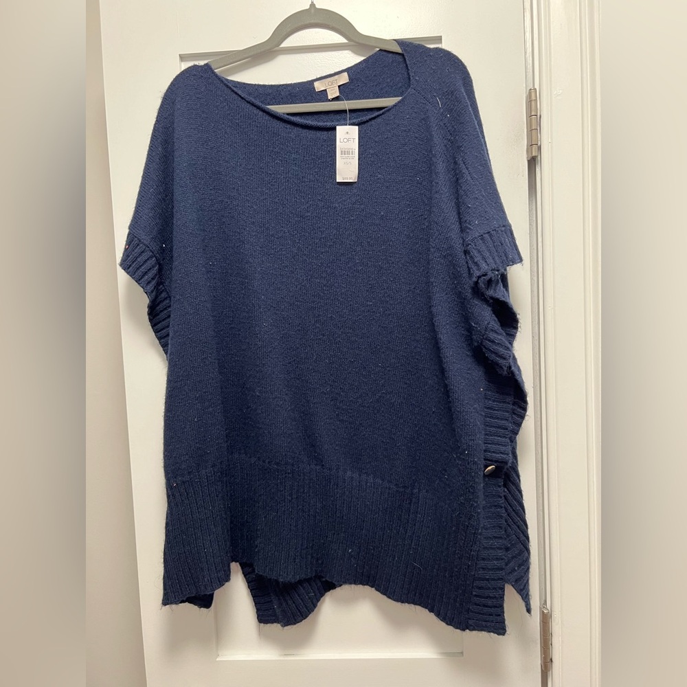 NWT loft poncho with button details